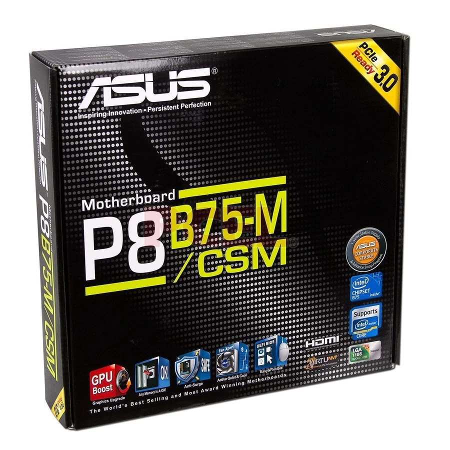 Kit Asus P8B75-M/CSM, micro i3 2100, 4GB de ram DDR3