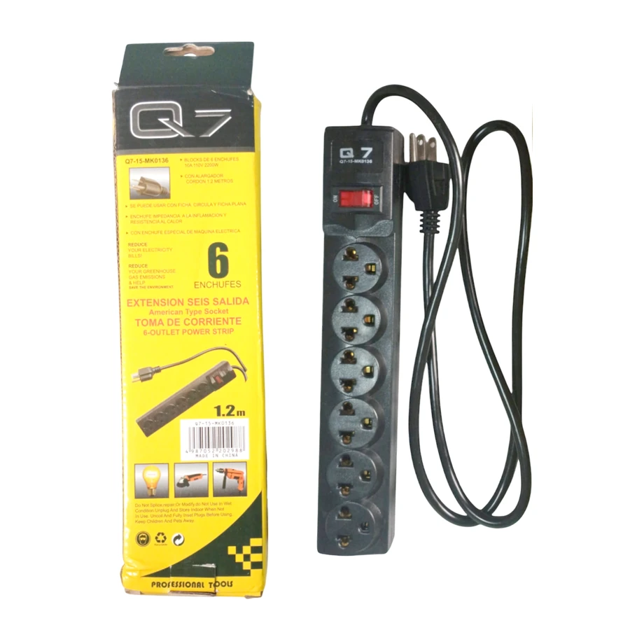 Extensión Eléctrica 6 tomas Q7-15-MK0136